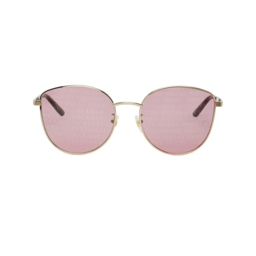 NWT Gucci GG0807SA-004-58 Gold Oversized 58mm Sunglasses